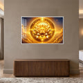Celestial Golden Lotus with white frame