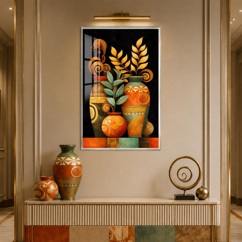 Golden Botanical Vessels with silver frame