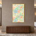 Pastel Garden Blooms with gold frame