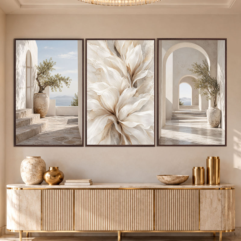 Mediterranean Serenity with walnut frame
