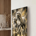Galloping White Horses close-up angled detail