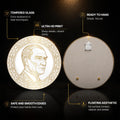 Golden Portrait Medallion — tempered glass, ultra HD print, ready to hang