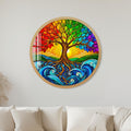 Rainbow Tree Of Life with gold frame