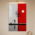 Artronauts Glass Print Divided Red Landscape Glass Wall Art