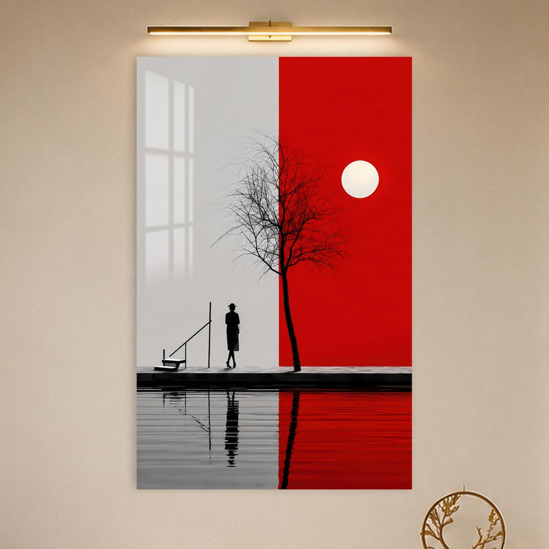 Artronauts Glass Print Divided Red Landscape Glass Wall Art