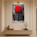 Artronauts Glass Print 12x18 cm | 4.7"x7.1" / Silver Red Sun Courtyard Glass Wall Art