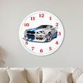 Blue Sports Car with white frame
