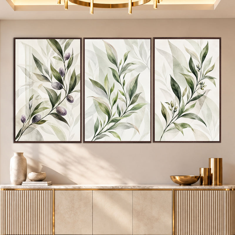 Olive Branch with walnut frame