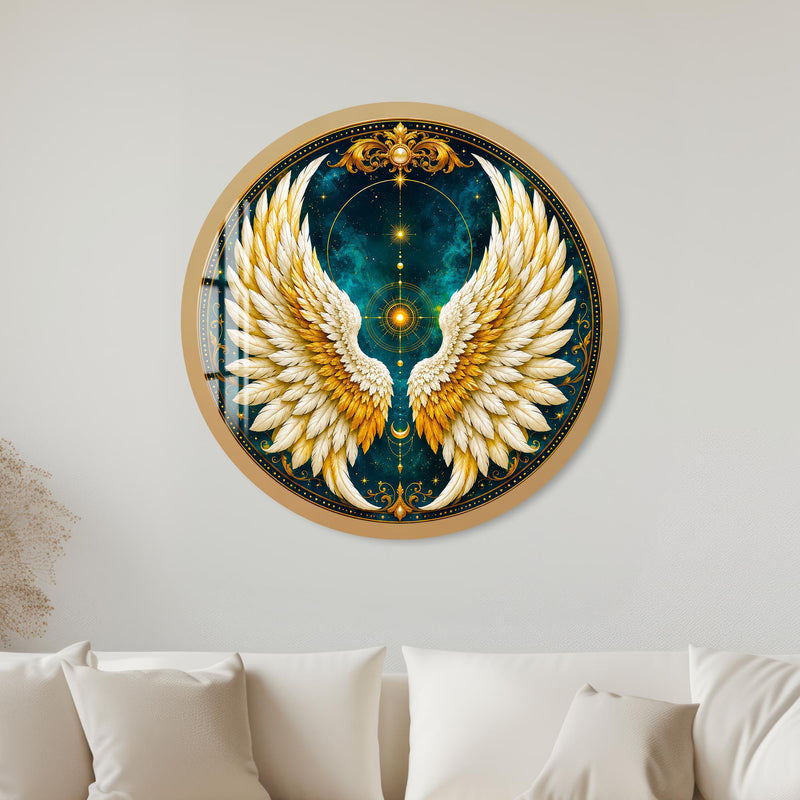 Celestial Angel Wings with gold frame