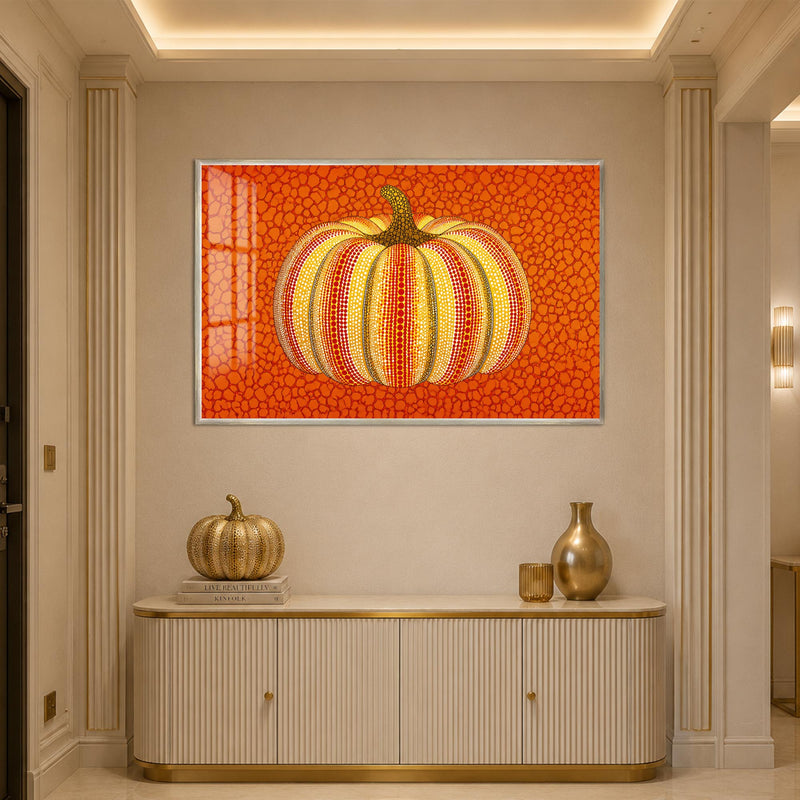 Dotted Harvest Pumpkin with silver frame