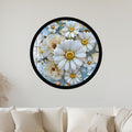 Golden Daisy Garden with black frame