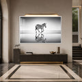 Reflecting Running Zebra with white frame