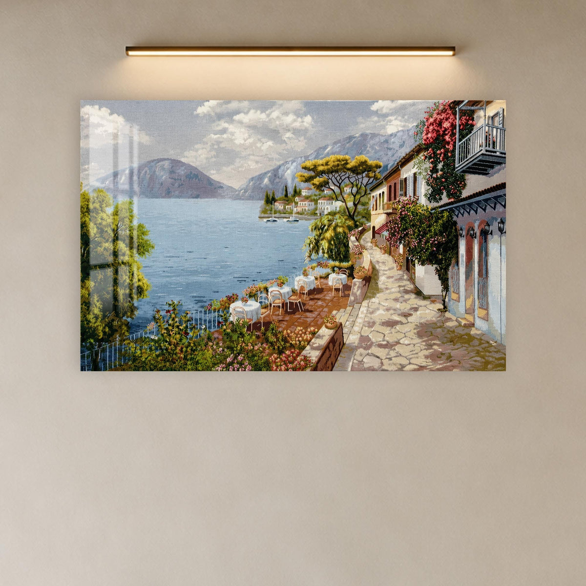 Artronauts Glass Print Riviera Lakeside Terrace Glass Wall Art