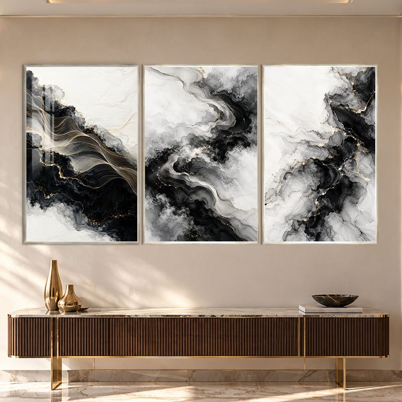 Golden Marble II with silver frame