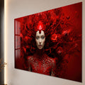 Artronauts Glass Print Crimson Floral Empress Glass Wall Art