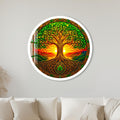 Celtic Tree Sunset with white frame