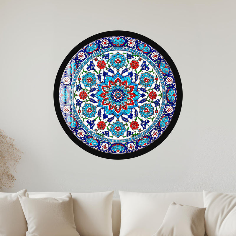 Iznik Floral Medallion with black frame
