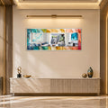 Prismatic Leaf Mosaic with silver frame