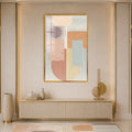 Artronauts Glass Print 12x18 cm | 4.7"x7.1" / Gold Pastel Geometric Rhythm Glass Wall Art