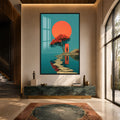 Artronauts Glass Print 12x18 cm | 4.7"x7.1" / Black Portal at Sunset Glass Wall Art