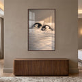 Cozy Penguin Dreams with walnut frame