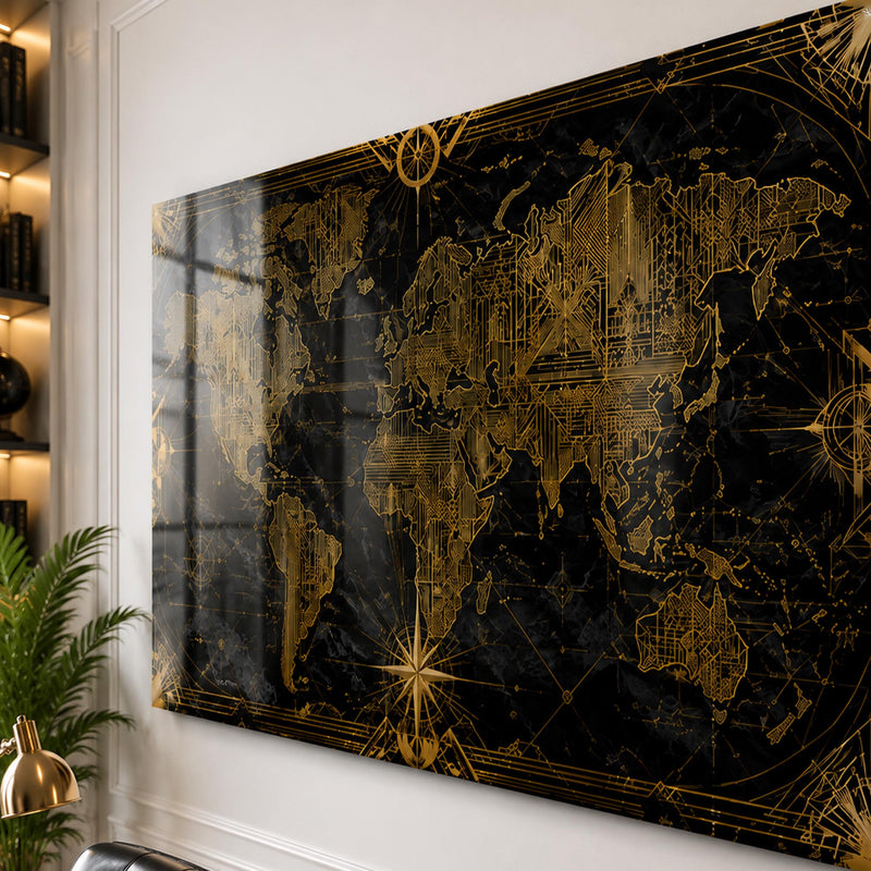 Gilded World Map lifestyle view
