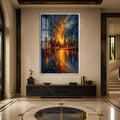 Artronauts Glass Print 12x18 cm | 4.7"x7.1" / Silver Manhattan Afterglow Glass Wall Art