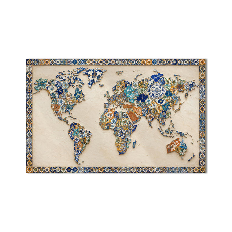 Mosaic World Map product shot on white background
