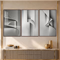 Sculptural Gray with walnut frame