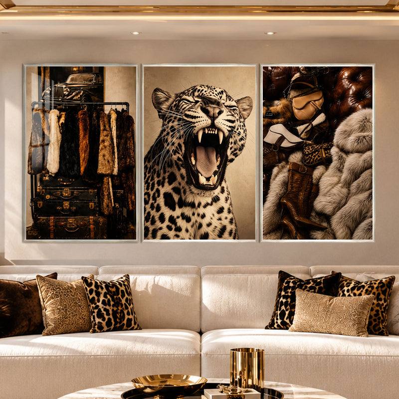 Leopard Luxury with silver frame