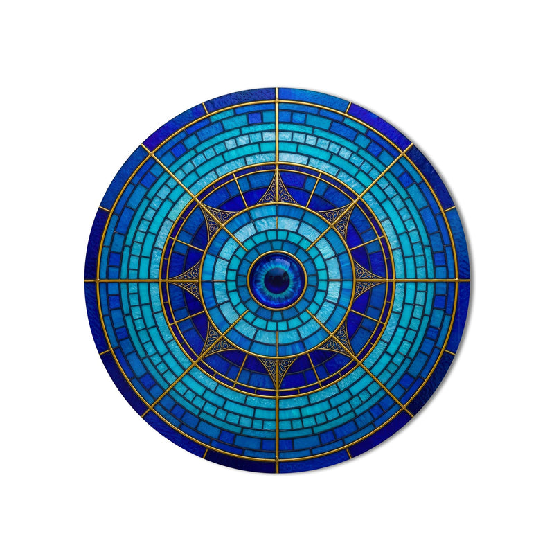 Blue Radial Evil Eye Dial product shot on white background