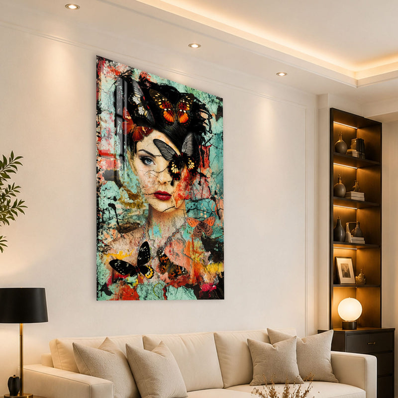 Artronauts Glass Print Butterfly Muse Glass Wall Art