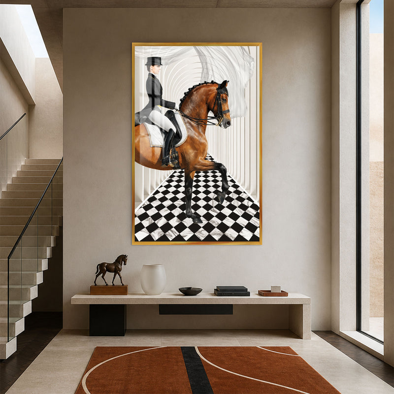Modern Dressage with gold frame