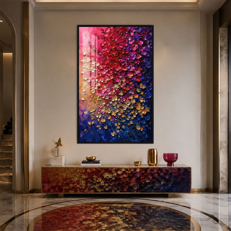 Artronauts Glass Print 12x18 cm | 4.7"x7.1" / Black Chromatic Petal Cascade Glass Wall Art