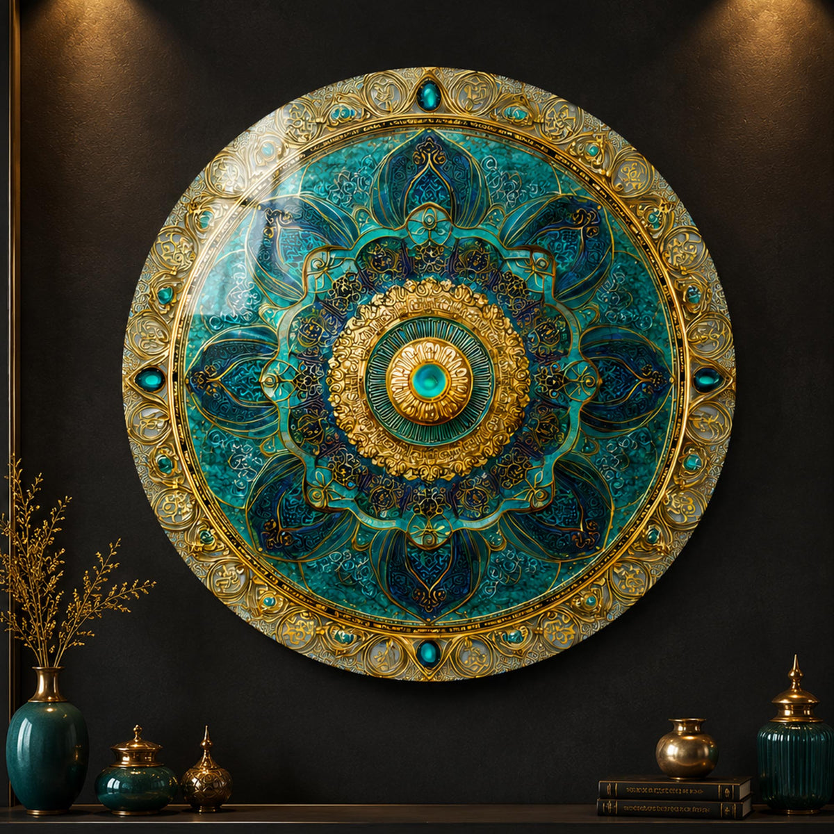 Turquoise Gilded Mandala lifestyle view
