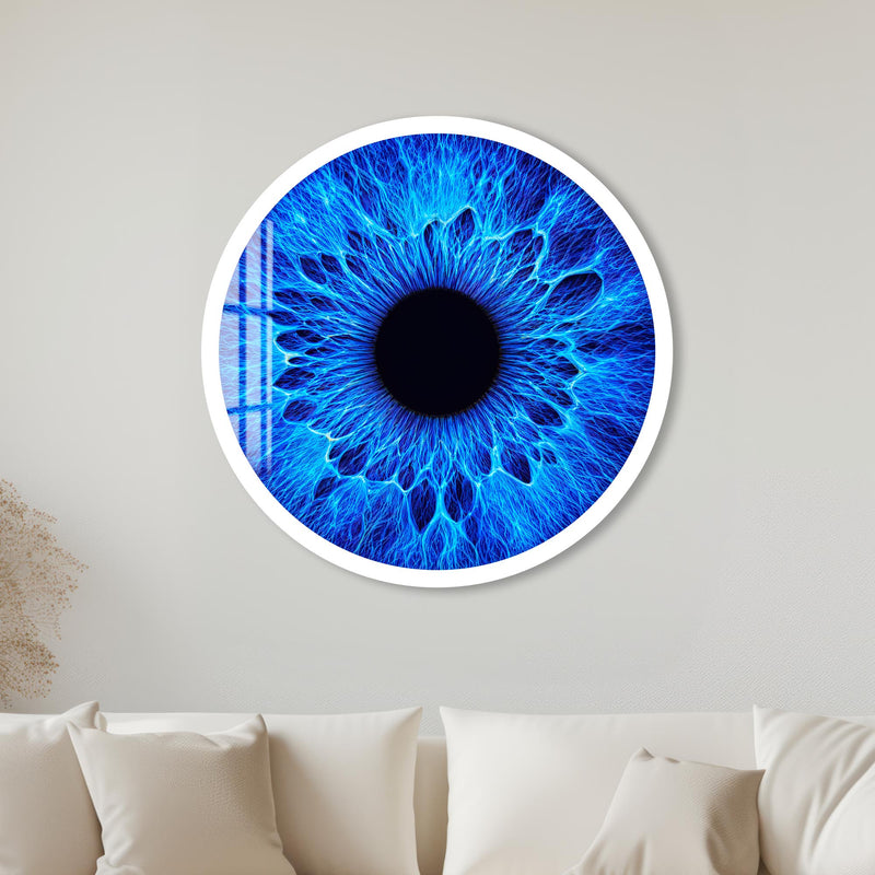 Electric Blue Iris with white frame
