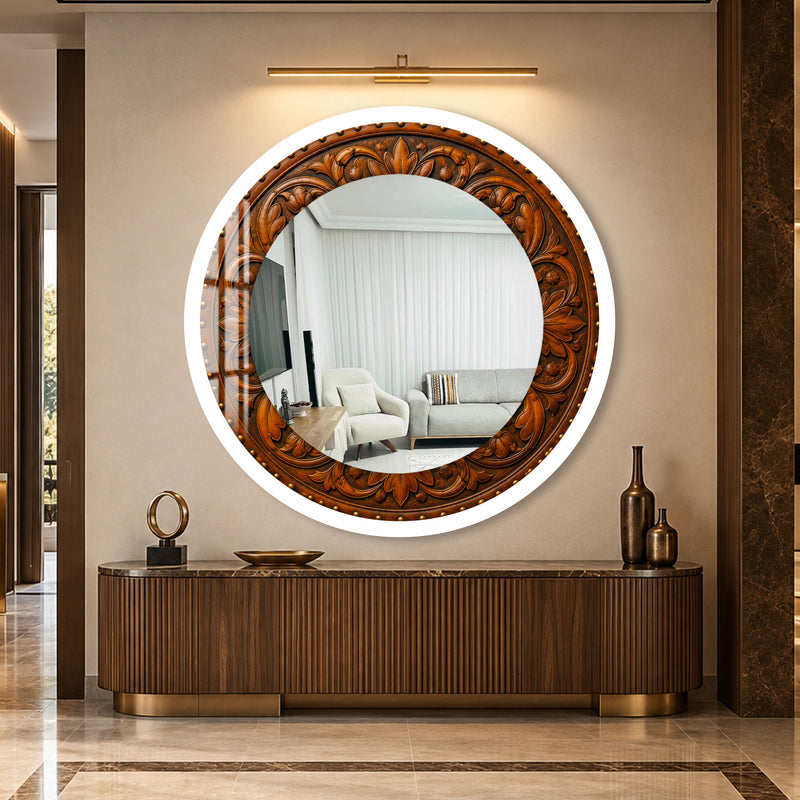 Ornate Carved Elegance with white frame