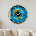Electric Blue Iris with gold frame
