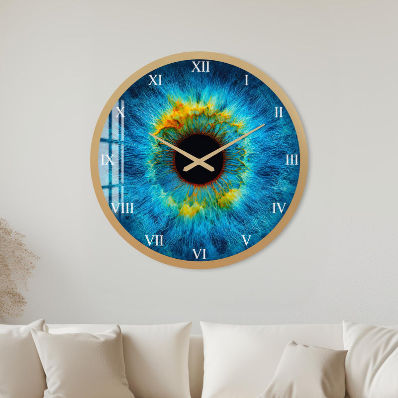 Electric Blue Iris with gold frame