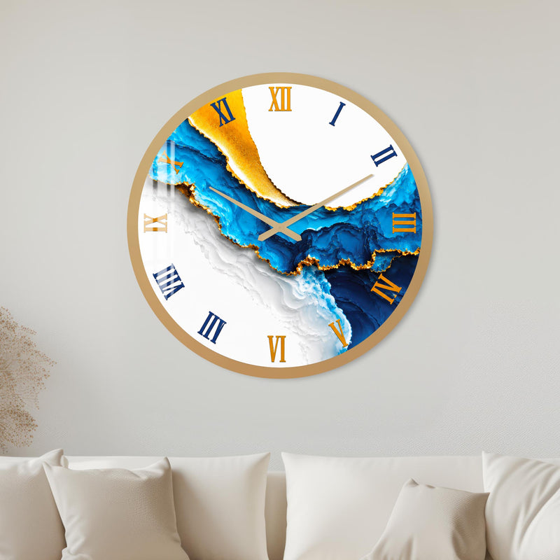 Blue Agate Elegance with gold frame