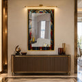 Gothic Stained Glass with gold frame