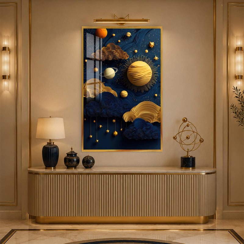 Gilded Cosmic Dreams with gold frame
