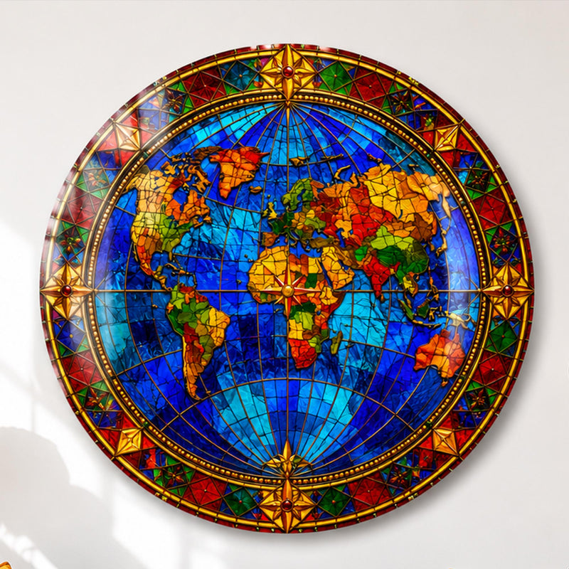 Stained Glass World Map lifestyle view