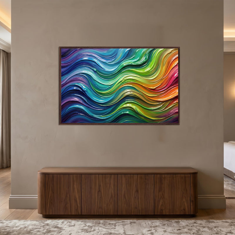 Chromatic Flow with walnut frame