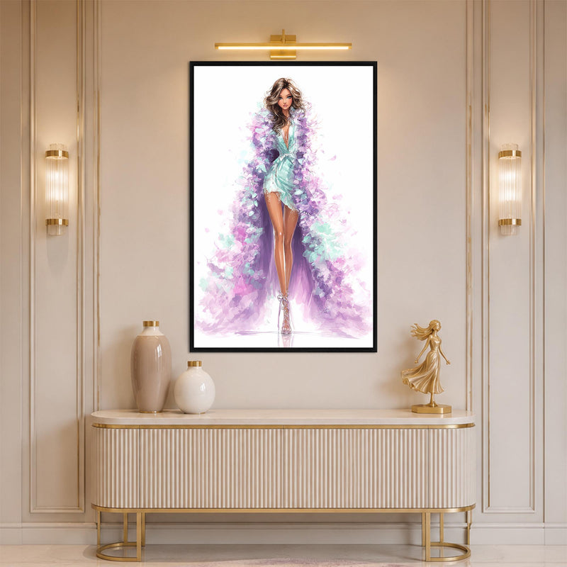 Lavender Runway Muse with black frame