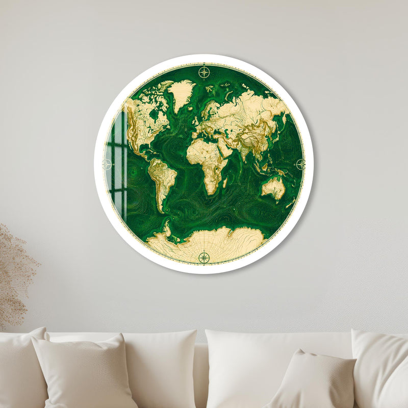 Emerald World Atlas with white frame