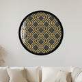 Art Deco Ogee Trellis with black frame
