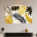Gold and Black Tropical Leaves in a modern room