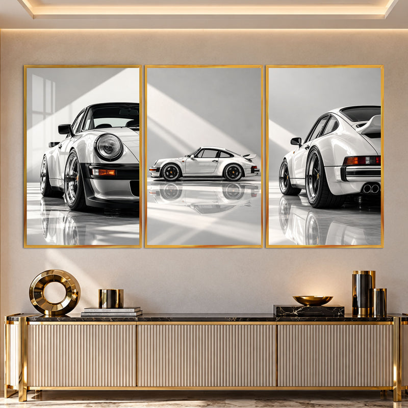 Classic Porsche with gold frame
