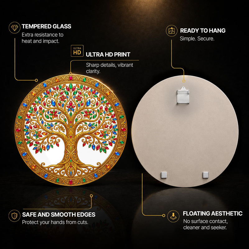 Jewel Tree Of Life with walnut frame